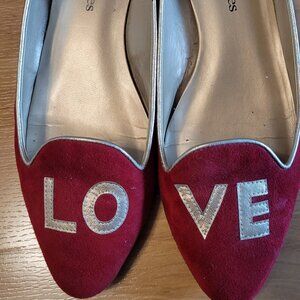 Red Suede Flats